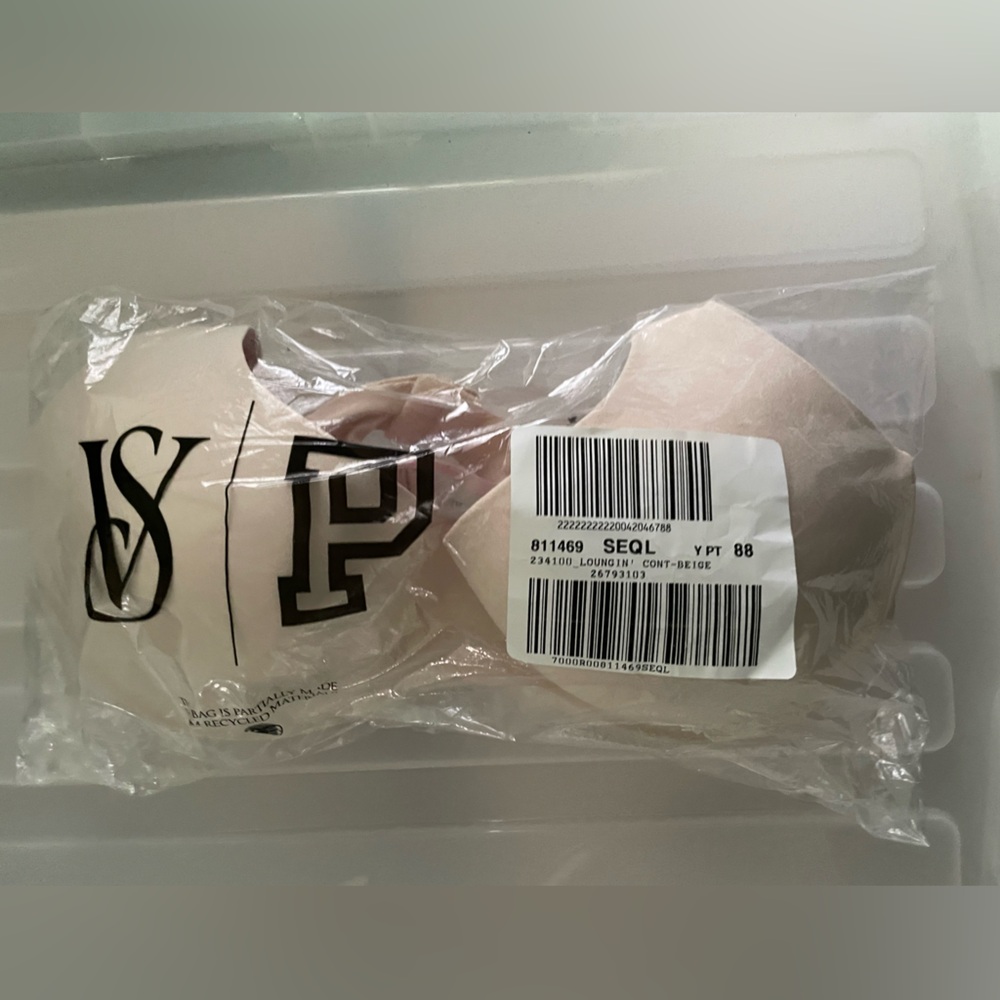 🆕 PINK VICTORIA’S SECRET LOUNGIN' LIGHTLY LINED SCOOP BRALETTE BRA LARGE - Picture 5 of 9